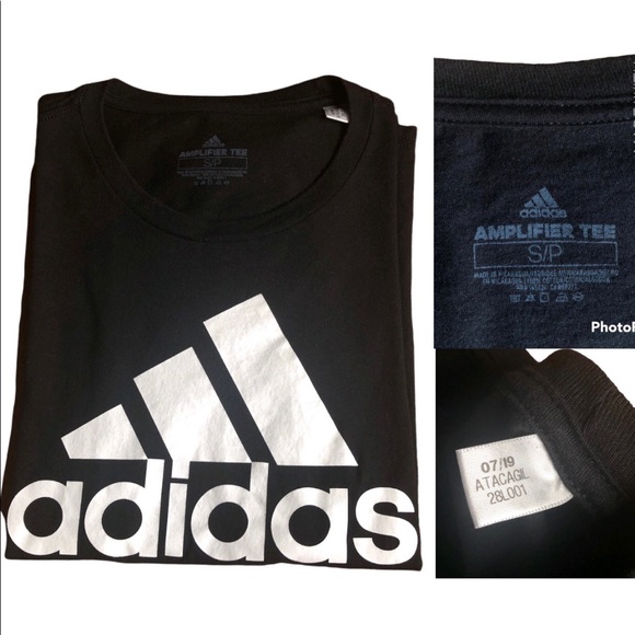 ADIDAS Amplifier Tee Shirt Crewneck Short Sleeve Black Small Women’s - Picture 4 of 15